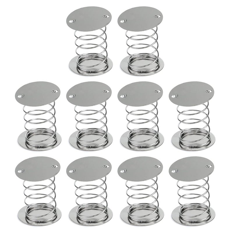 HNGSON Metal Spring Base Silver Spiral Wobbles Spring Craft Shaking Sping Double Sided,1.73"×1.42",10-Pack - Image 1